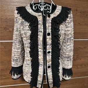 Emporio Armani Tweed Button Front Blazer European 38, US S